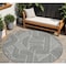 Homeroots 8' Black And Ivory Round Abstract Washable Indoor Outdoor Area Rug 594907 - alternate 1