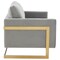 Leisuremod Lincoln Upholstered Velvet Loveseat with Gold Frame, Light Grey LA55LGR - alternate 7