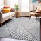 World Rug Gallery Minimal Stripe Geometric Shag Area Rug 5 ft x 7 ft White WR130WHITE5X7 - alternate 1