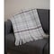 Homeroots 55" X 70" Light Gray And Brown Cotton Blend Woven Plaid Plush Throw Blanket with Fringe 633090 - alternate 6