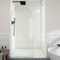 Anzzi Ember Series 74x 34in Framed Arch Fixed Shower Screen Door, Brushed Nickel, 8mm Tempered Clear Glass SD-AZ18-01BN - alternate 1