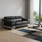 Homeroots 73in Black And Silver Genuine Leather Love Seat 329714 - alternate 7