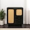 Homeroots 32in Black Distressed Solid Wood Three Drawer Sideboard with Two Doors 606264 - alternate 7