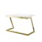 Homeroots 47" White and Gold Writing Desk 543755 - alternate 7