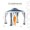 Sunjoy 8 ft x 8 ft Patio Gazebo, Modern Steel Frame Soft Top Gazebo with Netting - Navy Blue & White A101003611 - alternate 12