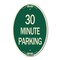Signmission 30 Minute Parking, 12 Inch X 18 Inch Architectural Oval, Heavy Gauge Aluminum A-OV-G-1218-24427 - alternate 1