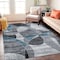 World Rug Gallery Contemporary Distressed Circle Area Rug 5 ft x 7 ft Blue WR31BLUE5X7 - alternate 1