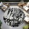 Homeroots 8' Black And Ivory Round Abstract Washable Indoor Outdoor Area Rug 613328 - alternate 7