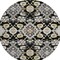 Homeroots 8' Black Gray And Brown Round Oriental Washable Indoor Outdoor Area Rug 597664 - alternate 8