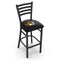 Holland Bar Stool Co 30" Blk Wrinkle Missouri Stationary Bar Stool, Ladder Back L00430Mizzou - alternate 1