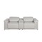 Homeroots 86in Light Gray and Black Italian Leather Power Reclining Loveseat With Storage 720530 - alternate 1