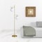 Homeroots 71" Brass Two Light Tree Floor Lamp With White Frosted Glass Globe Shade 523455 - alternate 9