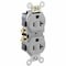 Leviton Straight Blade Receptacle, 5-20R, 20 A, 125V AC, 2 Pole, 3 Wire, Flush Mount, Single, Gray CR20-GY - alternate 1