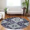 Homeroots 8' Purple Eggplant And Sage Round Medallion Washable Indoor Outdoor Area Rug 589016 - alternate 8