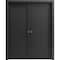 Sartodoors Sliding French Double Pocket Doors 48 x 84in, Quadro 4111 Matte Black, Kit Trims Rail Hardware QUADRO4111DP-BLK-4884 - alternate 1