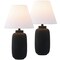 Jonathan Y Elinore 24.5" Minimalist Scandinavian Resin/Iron Ginger Jar LED Table Lamp, Matte Black, 2PK JYL5603A-SET2 - alternate 1