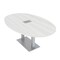 Skutchi Designs Boval Conference Table With Power Unit, 48 in W, 84 in L, White HAR-BOVL-48X84-DOU-WA7976-ESIL - alternate 1
