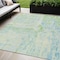 Homeroots 5' X 8' Mint Green And Blue Abstract Washable Indoor Outdoor Area Rug 609275 - alternate 1