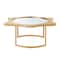 Homeroots 32" Gold Glass And Stainless Steel Round Mirrored Coffee Table 528847 - alternate 9