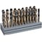Drill America 33 Piece HSS Black & Gold Drill Bit Set with Reduced 1/2" 3-Flat Shank, 1/2" - 1", Metal Stand KFD833SD-SET - alternate 1