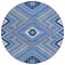 Homeroots 8' Blue Gray And Ivory Round Tribal Washable Indoor Outdoor Area Rug 598102 - alternate 8