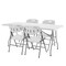 Regency Trestle 5 ft Folding Table and 4 Chairs Set, Blow Mold Plastic, Steel Frame, 60 in x 29 in, White TBM6029WH42WH - alternate 1