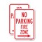 Signmission No Parking Fire Zone With Right Arrow, 18'' X 24'' 2 Signs, Heavy Gauge Aluminum, 2PK A-1824-2PACK-25034 - alternate 1