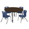 Regency Round Kee Adjustable Classroom Table W/ 4 Andy Stack Chairs, 48 in W, 48 in L, Neo Walnut TB48RNDNWAPGY45NV - alternate 1