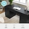 Martha Stewart Kayden Single-Drawer Desk w/Dual 3 Drawer File Cabinets in Black w/Oil Rubbed Bronze Hardware KHO-23042-TBFC2-BK-BK-MS - alternate 10