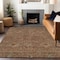 Homeroots 9' X 12' Brown Red And Green Floral Washable Indoor Outdoor Area Rug 604611 - alternate 9