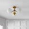 Jonathan Y Olivier 23.5" 3-Light Bohemian Farmhouse Iron/Frosted Glass LED Semi Flush Mount, Brass Gold JYL7600A - alternate 11