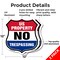 Signmission No Trespassing Shield Sign U.S. Property, 12 inch X 12 inch, Aluminum Metal Sign, 2PK SHI-A-2PACK-12-411 - alternate 6