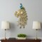 Homeroots 21" Blue Green And Gold Metal Silent Analog Peacock Novelty Wall Clock 626374 - alternate 5