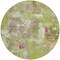 Homeroots 8' Lime Green Ivory And Pink Round Abstract Washable Indoor Outdoor Area Rug 596874 - alternate 9