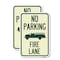 Signmission No Parking Fire Lane with Graphic, 12'' X 18'' 2 Signs, Heavy Gauge Aluminum, 2PK A-1218-2PACK-23624 - alternate 1