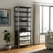 Homeroots 32" Dark Brown Solid Wood and Mirrored Glass Four Tier Bookcase with Three Drawers 611031 - alternate 9