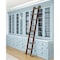 Quiet Glide 8.06 ft. Walnut Contemporary Wheel Brushed Satin Brass Rolling Ladder, 12 ft. Rail QG.240-8WA-12-H.06B - alternate 1