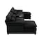 Homeroots 55" Black Fabric Modular USB Sleeper Sofa 568305 - alternate 15