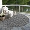 Homeroots 8' Gray Charcoal And Silver Round Floral Washable Indoor Outdoor Area Rug 581896 - alternate 8