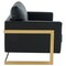 Leisuremod Lincoln Upholstered Leather Loveseat with Gold Frame, Black LA55BL-L - alternate 7