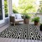 Homeroots 9' X 12' Black And Ivory Geometric Washable Indoor Outdoor Area Rug 594837 - alternate 9