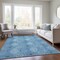 Homeroots 9' X 12' Denim Blue Sky Blue And Ivory Floral Medallion Washable Indoor Outdoor Area Rug 614585 - alternate 9