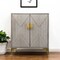 Homeroots 32in Gray Solid Wood Sideboard with Two Doors 401698 - alternate 9