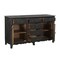 Homeroots 66in Black Distressed Solid Wood Carved Floral Six Drawer Sideboard With Two Doors 521378 - alternate 9