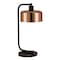 Homeroots 20" Black Metal Arched Table Lamp With Copper Bowl Shade 524367 - alternate 6