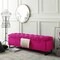 Homeroots 16" Fuchsia Upholstered Velvet Bench with Flip top 530662 - alternate 9