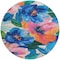 Homeroots 8' Navy Blue And Sky Blue Round Floral Washable Indoor Outdoor Area Rug 611073 - alternate 9