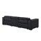 Homeroots 110" Black Top Grain Leather Reclining Metal USB Sofa 720301 - alternate 10