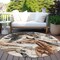 Homeroots 8' Beige Charcoal And Brown Round Horse Washable Indoor Outdoor Area Rug 618693 - alternate 4