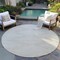 Homeroots 8' Beige And Ivory Round Geometric Washable Indoor Outdoor Area Rug 598528 - alternate 8